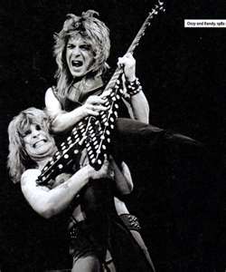 Guitarist Randy Rhoads with Ozzy Osbourne