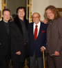 Led Zeppelin with Ahmet Ertegun - John Paul Jones, Jimmy Page, Ahmet and Robert Plant
