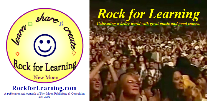 Rock for Learning - promoting great music and  good causes to cultivate a better world.  Now featuring artists: OASIS, COLDPLAY, LED ZEPPELIN, ROBERT PLANT, KEANE, HOT HOT HEAT, RYAN ADAMS, RADIOHEAD, INCUBUS, and more...